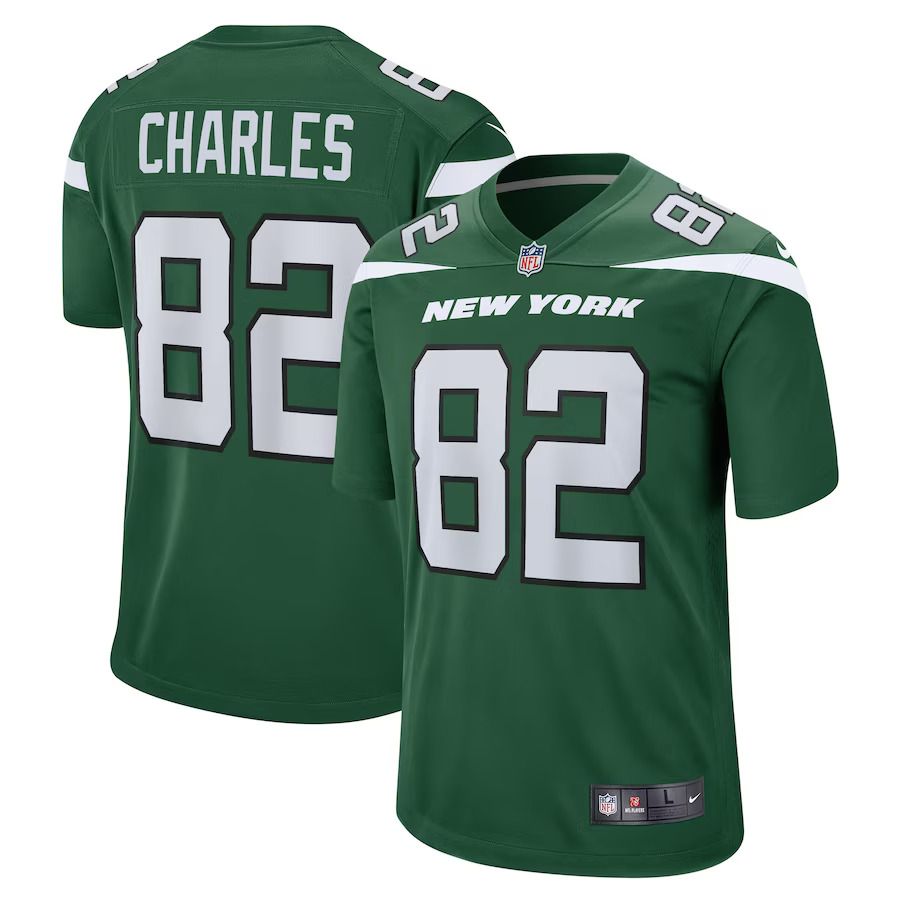 Men New York Jets #82 Irvin Charles Nike Gotham Green Game Player NFL Jersey